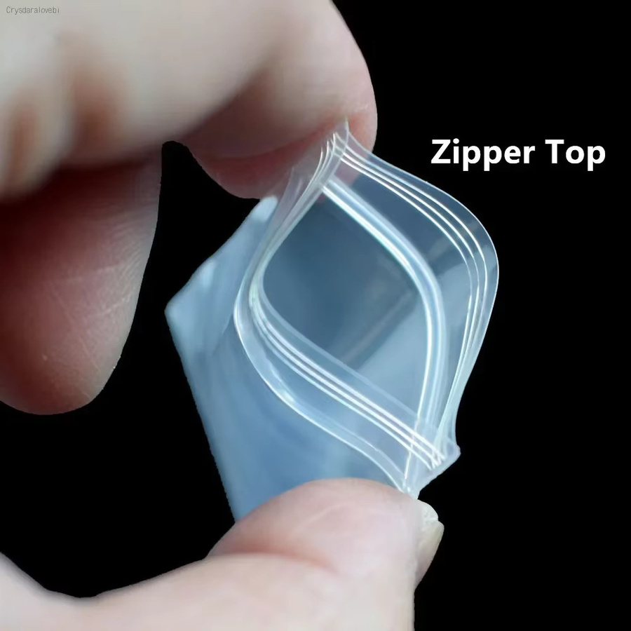 1000 Stück Transparente PE Druckverschlussbeutel Wiederverwendbare Mini Zipper Bags aus Kunststoff - Bild 2