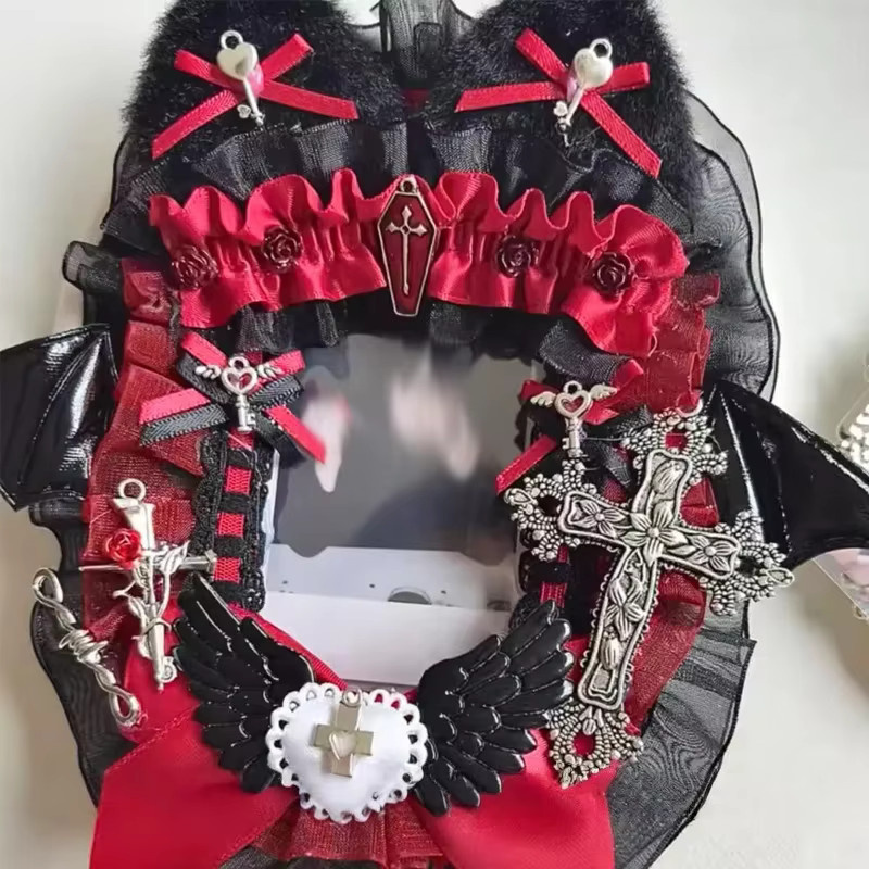 Tani Mi DIY Handwerk Material Kit für Itabag Dekoration in Schwarz und Rot mit Spitze für Taschen, Abzeichen und Kartenhalter - Bild 5