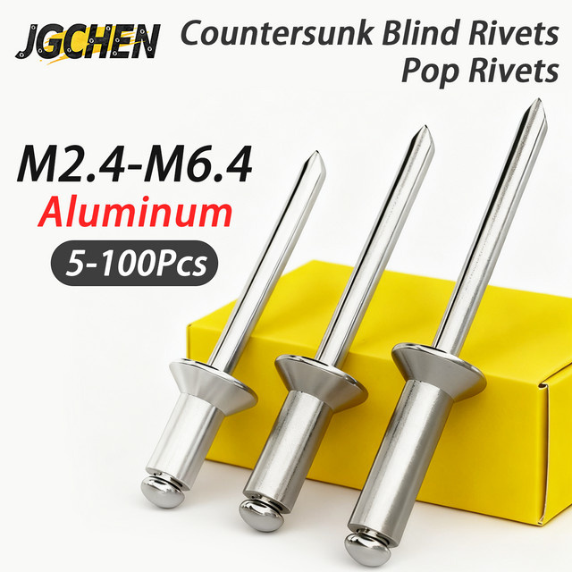 Aluminium-Blindnieten mit Senkkopf in Silber für Metallmöbel und Automobile, verschiedene Größen M2,4 bis M6,4 - Bild 1