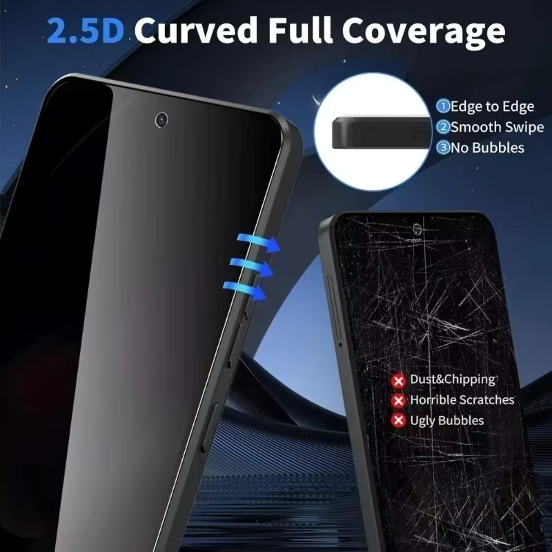 Xiaomi Anti-Spionage Panzerglas Sichtschutz-Displayschutzfolie für Redmi Note 15 Pro 5G 14 13 12 11 10 11S 10S 15C 14C 13C 12C 10C A3 in Transparent - Bild 3