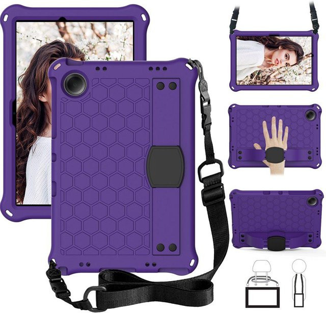 Samsung Galaxy Tab A9 Plus 11,0 Zoll EVA Kinderhülle mit Gurt in Violett für SM-X210 SM-X215 SM-X216B SM-X218 - Bild 1