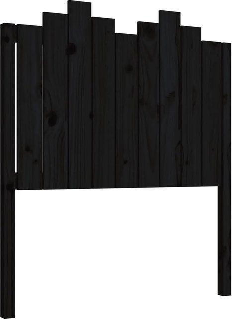 vidaXL Kopfteil aus Massivholz Kiefer in Schwarz, B/T/H: 96 x 4 x 110 cm - Bild 1