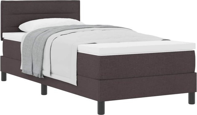 vidaXL Boxspringbett mit Matratze Dunkelbraun B/T/H: 90 x 200 x 140 cm - Bild 1