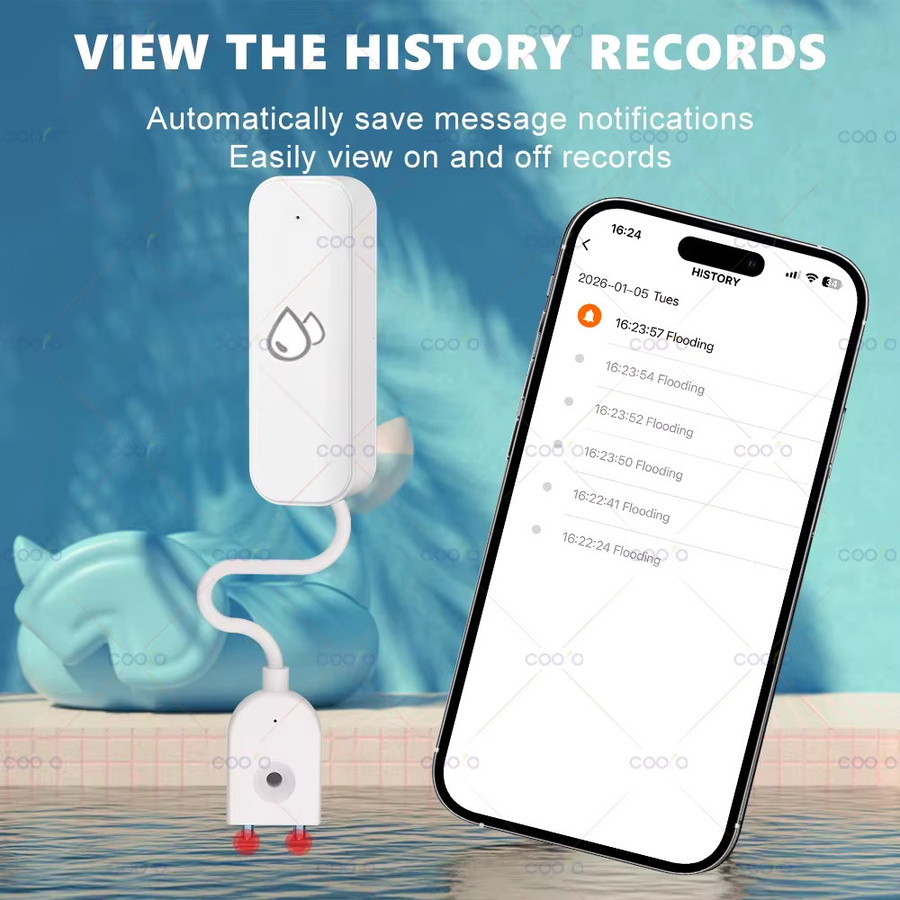 Tuya ZigBee 3.0 Wasserleckage Alarm Detektor und Flut Sensor in Weiß für dein Smart Home Sicherheitssystem - Bild 2