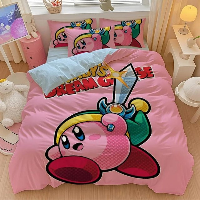 Flylo Bettwäsche Set mit Sternen in Rosa, bestehend aus Bettbezug und Kissenbezug aus Mikrofaser, Breite: 135 cm, Breite: 100 cm - Bild 1