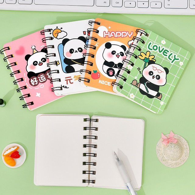 Panda A7 Seitenklapp-Spiralnotizbuch mit Softcover für Schüler und Grundschule - Bild 1
