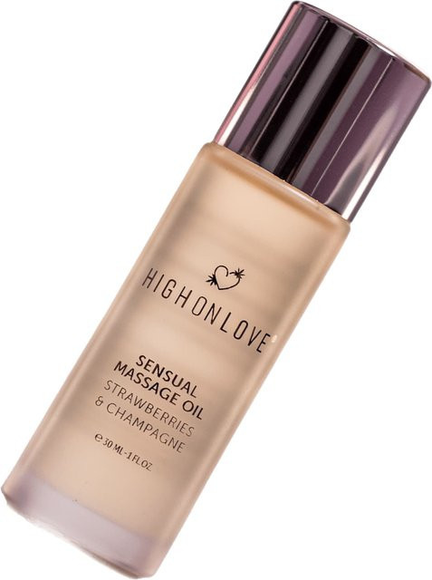 HighOnLove Massage Oil Strawberries And Champagne, 30 ml, Damen, Hanfsamenöl - Bild 1