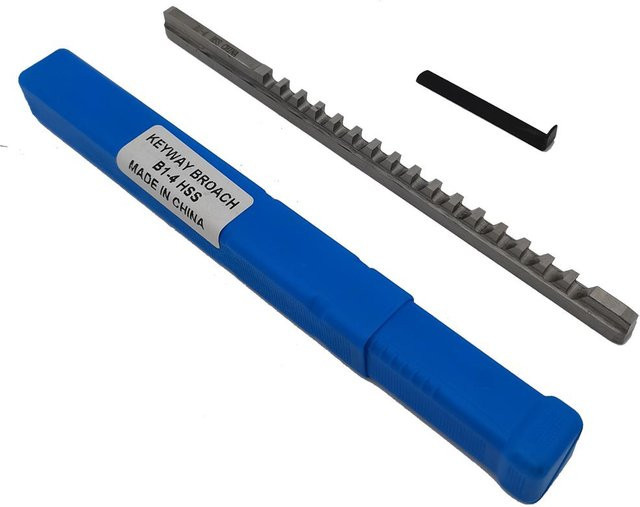 XMSJ Keilnuträumnadeln B1 Typ Push-Typ aus HSS in Silber für CNC-Werkzeugmaschinen, 4 mm - Bild 1
