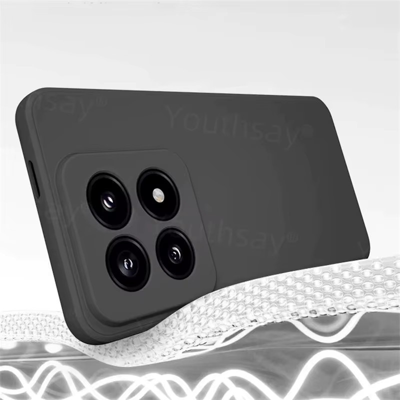 Luxus Silikon Schutzhülle für Xiaomi 17 in Schwarz mit Flüssig-TPU-Effekt - Bild 3