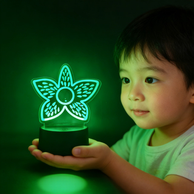 Bandai Stranger Things 3D Blumen-LED-Lampe als Nachtlicht mit Fernbedienung und Touch-Funktion für die Kinderzimmerdekoration - Bild 1
