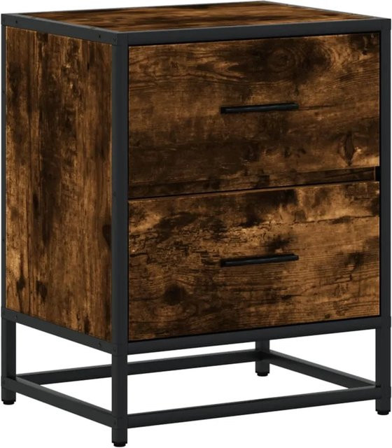 vidaXL Nachttisch Räuchereiche in Braun aus Holzwerkstoff und Stahl B/T/H: 40 x 31 x 50 cm - Bild 1