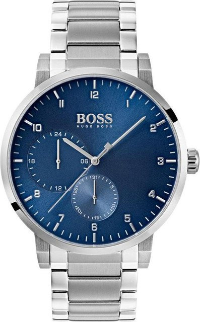 Hugo Boss Chronograph, Edelstahl, Blau, Quarz, 42 mm, Herren - Bild 1