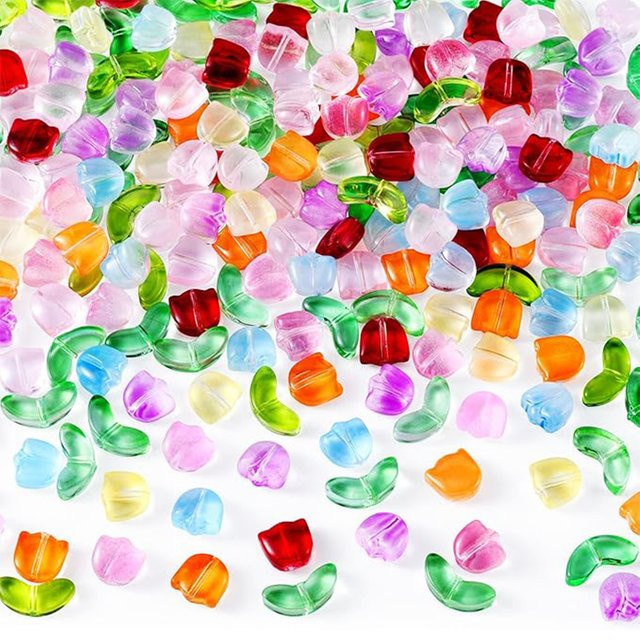 QIAO Glas-Tulpen-Blumenperlen, Kristallperlen, 20 Stück - Bild 1
