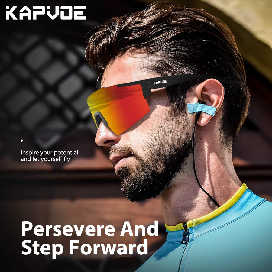 Kapvoe Sportsonnenbrille, Unisex, Vollrand, Kunststoff - Bild 2