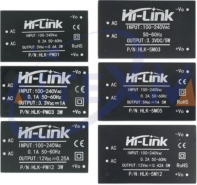 HLK-PM01 HLK-PM03 HLK-PM12 HLK-5M05 Mini-Stromversorgungsmodul AC-DC 220 V auf 5 V/3,3 V/12 V für intelligente Haushaltsschalter in Schwarz - Bild 1