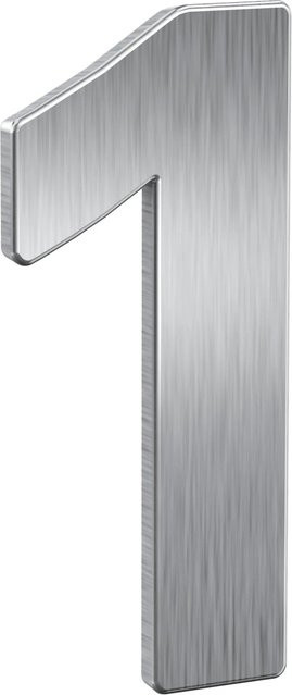 BASI Hausnummer 1 in Edelstahl Silber HN 150 - Bild 1