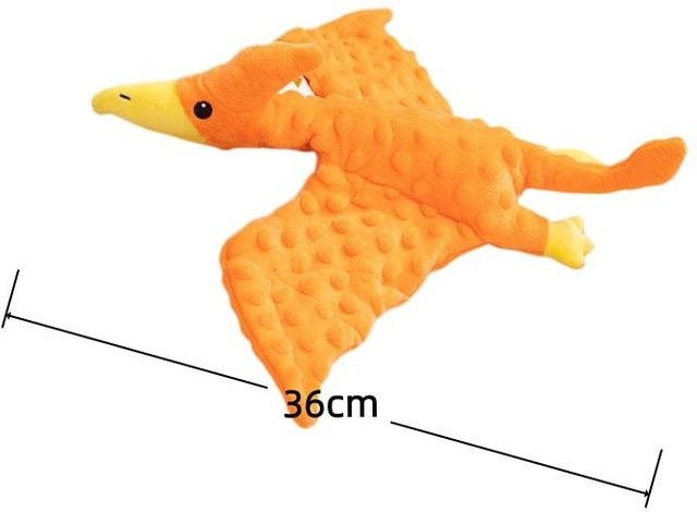 Yiran Health & Beauty Dinosaurier Schwein Plüschtier, Pterosaurier, Geräusche machend, Orange - Bild 1