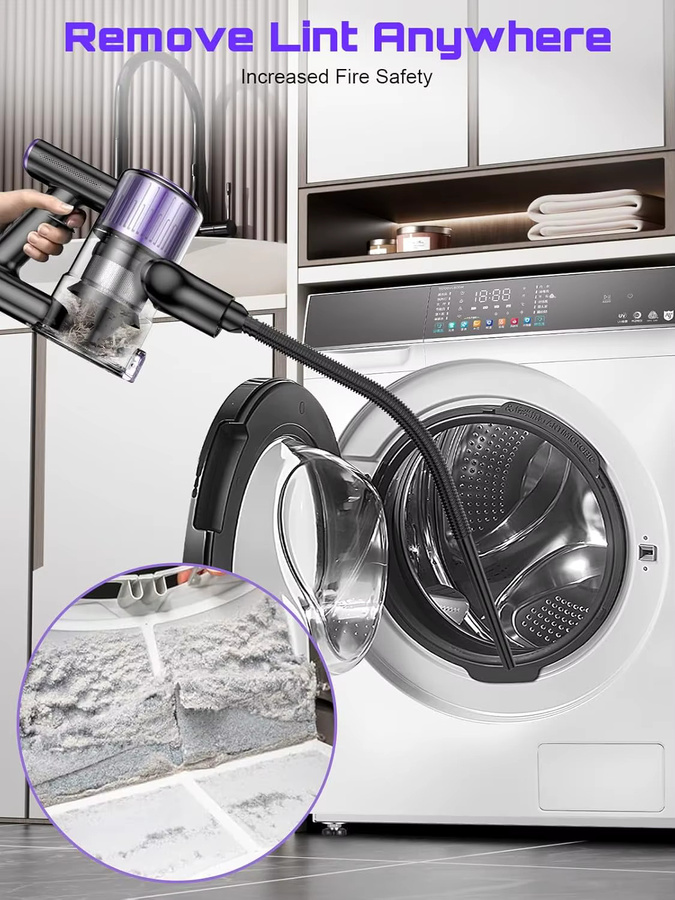 SUXIANGVAC Kabelloser Stabstaubsauger in Lila, 500W mit 55Kpa Saugkraft, 10-in-1 Beutelloses Modell für Tierhaare, Hartböden und Teppiche mit 45min Laufzeit - Bild 5
