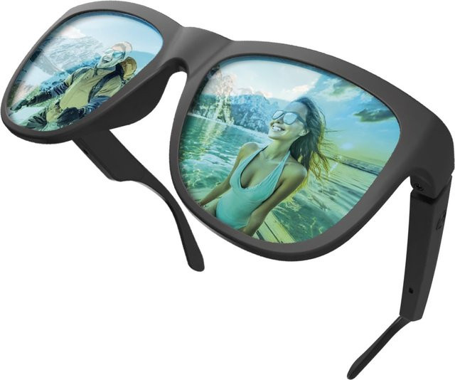 SBS Smartglasses Sonnenbrille, Square, Vollrand, Schwarz, Kunststoff, polarisiert - Bild 1
