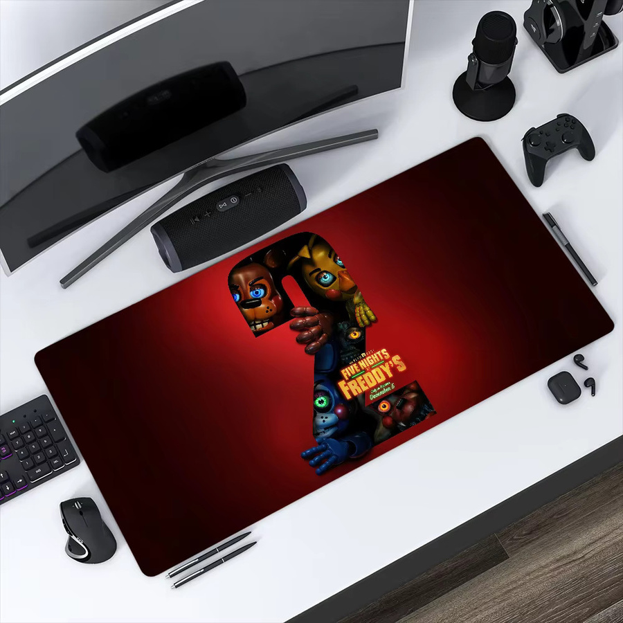 Lockedge N-Nights Mauspad im Horror-Design mit Fünf Freddys Motiv, groß und rutschfest für Gaming und Büro - Bild 2