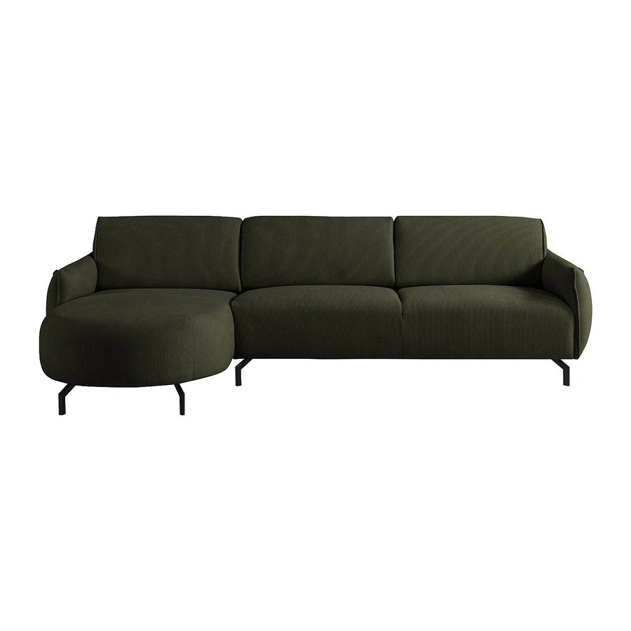Vente-unique Sofa Feriona in Grün, L-Form mit Stoffbezug, Breite: 295 cm - Bild 2