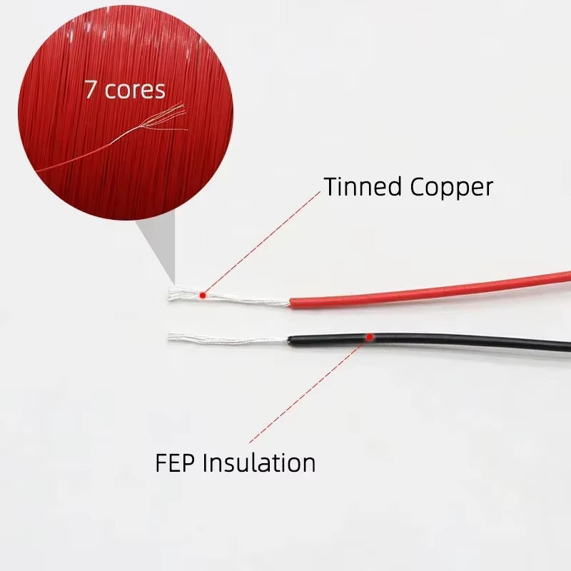 Ultrafeiner PTFE-Draht 36AWG UL10064 Mikrolitze mit FEP-Isolierung aus verzinntem Kupfer in Gelb - Bild 2