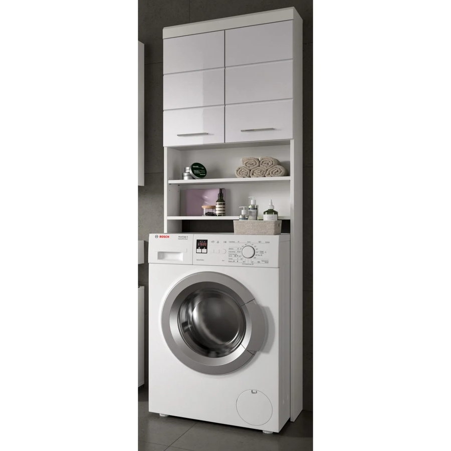 Waschmaschinenschrank Shawn von Inn.Furn in Weiß Hochglanz, B/T/H: 63 x 24 x 191 cm - Bild 5
