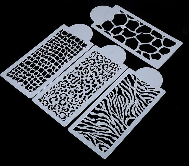 TOMTOP JMS 4er Set Wiederverwendbare Backschablonen für Fondant und Kuchen in Weiß mit Blumen-Design zur DIY Dekoration - Bild 1