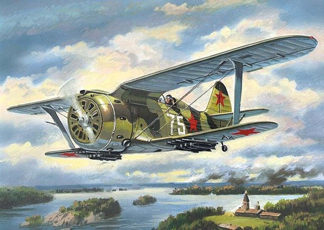 ICM I-153, WWII Soviet Biplane Fighter, Modellfahrzeug, 1:72, Grün - Bild 1
