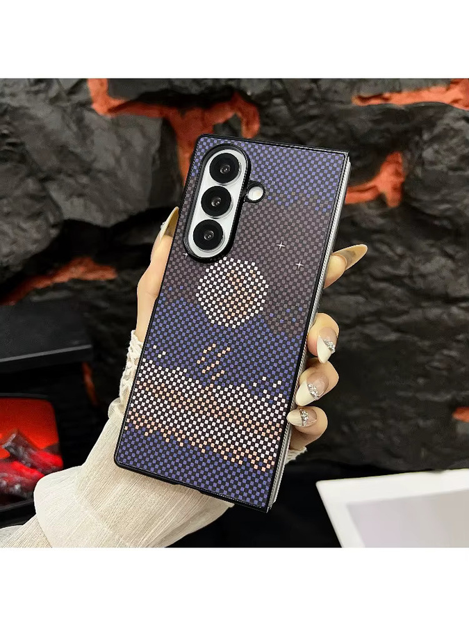 Stoßfeste Business-Handyhülle aus PU-Leder mit Kohlefasermuster für Samsung Galaxy Z Fold7, Z Fold6, Z Fold5 und Z Fold4 in Multicolour - Bild 5