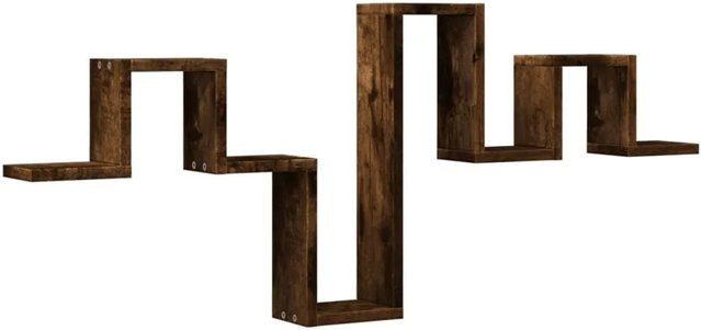 vidaXL Wandregal aus Holzwerkstoff in Räuchereiche, B: 104,5 cm, T: 10 cm, H: 43 cm - Bild 1