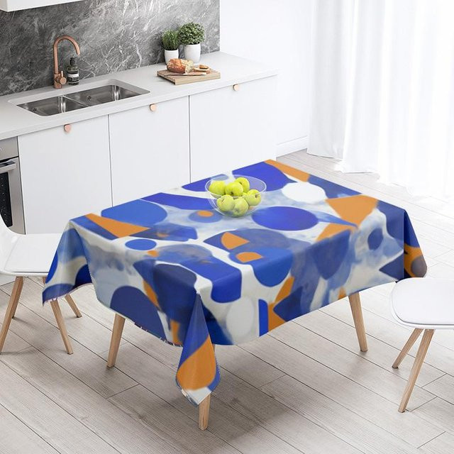 Abstrakte geometrische Tischdecke von JMG Household Supplies in Mehrfarbig, wasserabweisend und modern, B/T: 140 x 200 cm - Bild 1