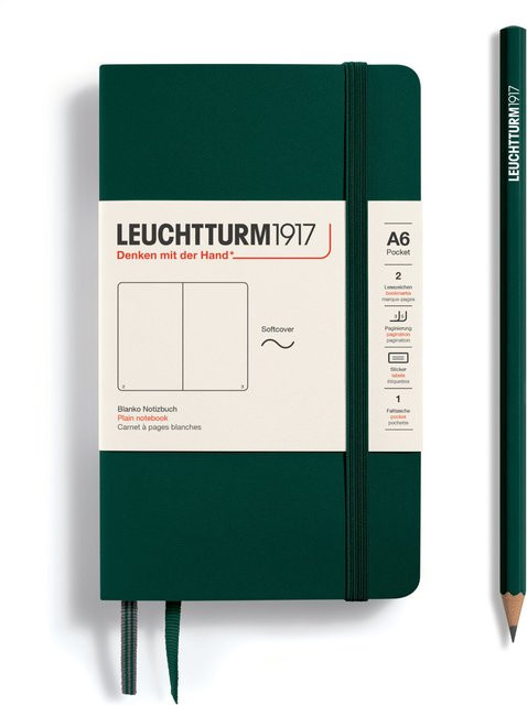 LEUCHTTURM1917 Notizbuch Pocket blanko Softcover A6 Forest Green - Bild 1
