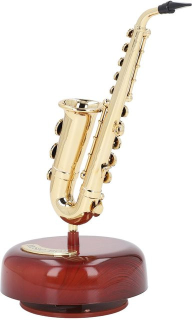 Vintage Saxophon Spieluhr von mfySpace in Gold als dekoratives Musikinstrument-Ornament - Bild 1