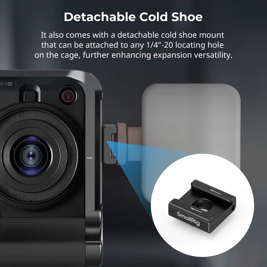 SmallRig Cage für Canon EOS R50 in Schwarz mit Silikongriff und Arca-Swiss Schnellwechselplatte für DJI RS Stabilisatoren - 5427 - Bild 5