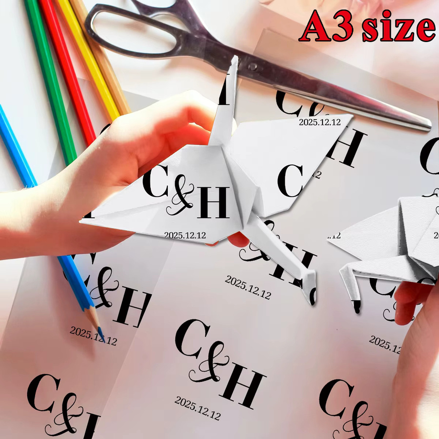 Personalisiertes Hochzeits-Geschenkpapier mit Namen und Datum, 3 Blatt, Weiß - Bild 4