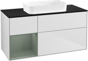 V&B Waschtischunterschrank Finion mit Wandbeleuchtung, Weiß lackiert, B/T: 120 x 60 cm - Bild 1