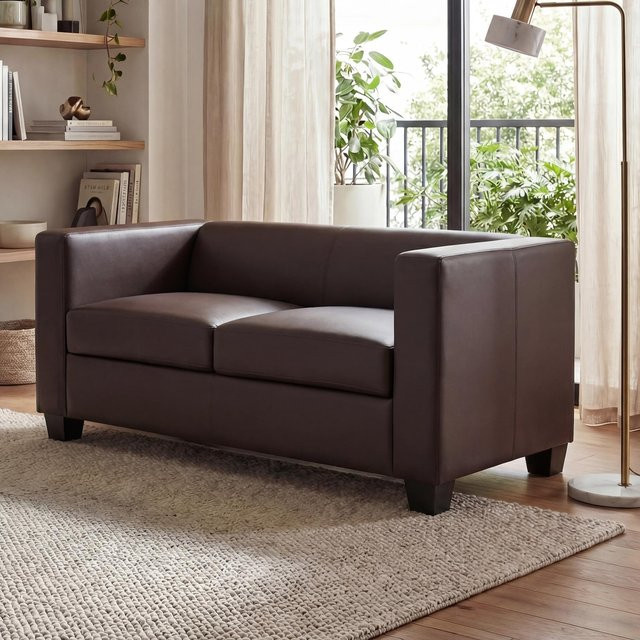 MCW 2er Sofa Lille in Braun aus Kunstleder im modernen Lounge-Stil - Bild 1