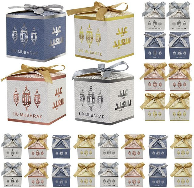 12 oder 24 Stück Eid Mubarak Geschenkboxen für Ramadan aus Papier in Multicolour - Bild 1