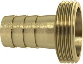 Riegler Schlauchverschraubung G11/2x32 flach ohne Bund aus Messing in Gold - Bild 1