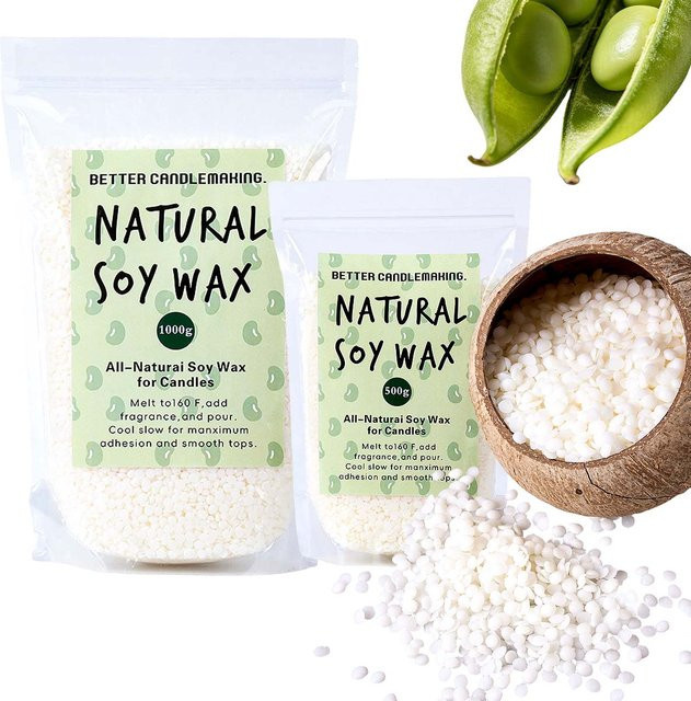 UDOCOOL Sojawachs-Granulat Weiß, natürlicher Rohstoff für deine DIY-Kerzenherstellung, rauchfrei und ohne Zusatzstoffe, 500g oder 1000g - Bild 1