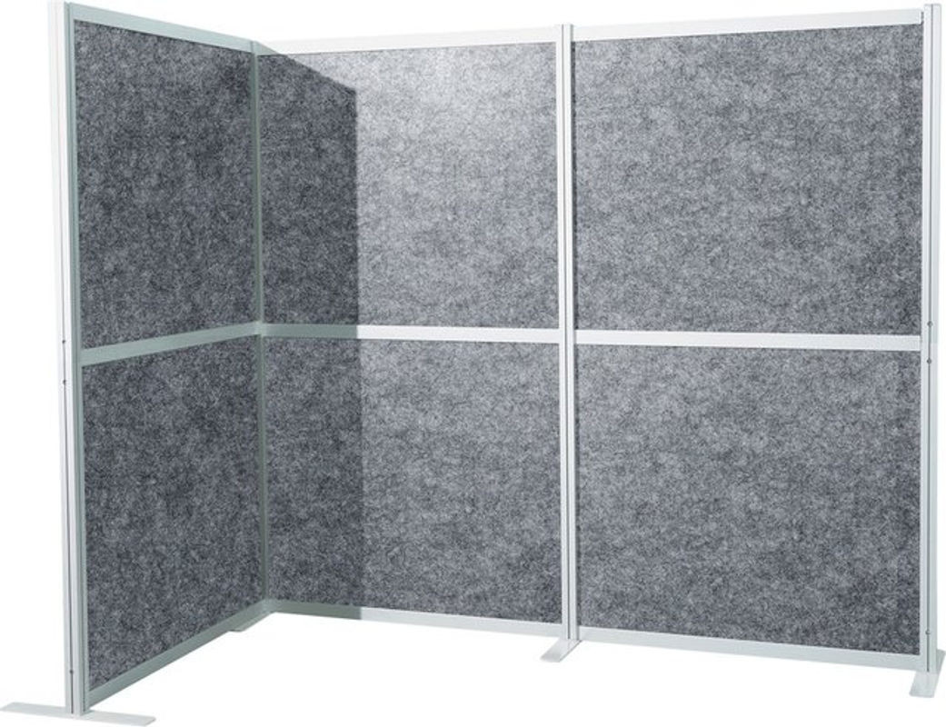 hjh OFFICE Trennwand Flexmiut Modul L in Grau aus Textil und Metall - Bild 1
