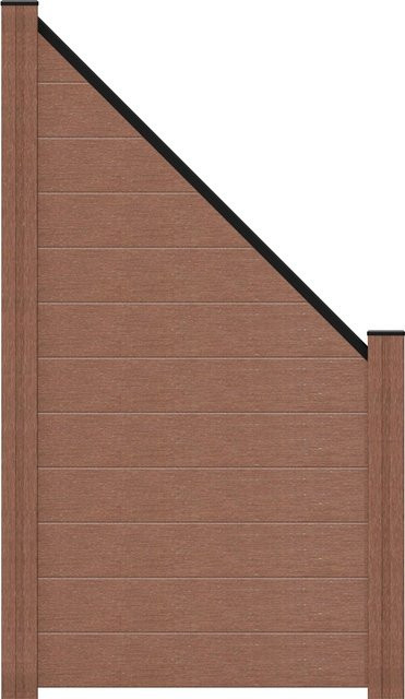 GroJa Steckzaun Solid BPC Abgeschrägt in Terra, B/H: 180 x 90 cm, Tiefe: 1,9 cm - Bild 1