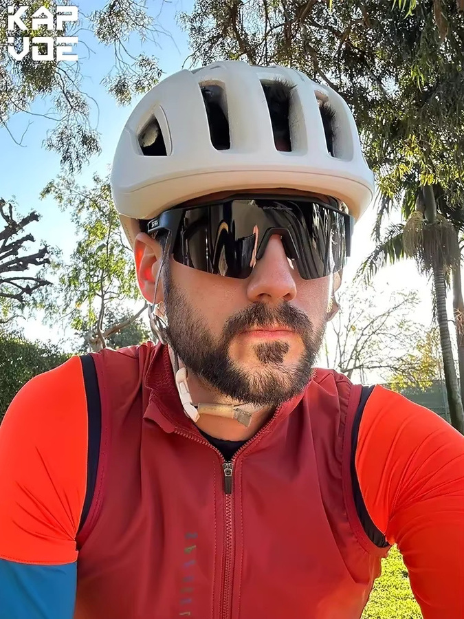 KAPVOE Sportsonnenbrille, Vollrand, Photochrome, Schwarz, Unisex - Bild 7