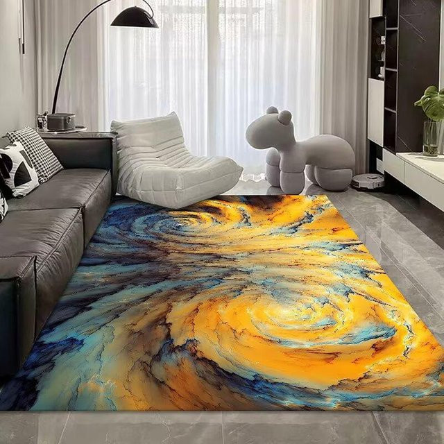 Wucifang Jewelry Nordisch Moderner Teppich mit Streifenmuster, Rutschfest und Waschbar, B/T: 140 x 200 cm, Mehrfarbig - Bild 1