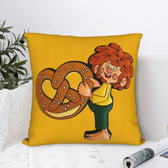 Pumuckl Quadratischer Kissenbezug mit Reißverschluss in Gelb, Breite: 45,7 cm - Bild 1