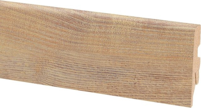 OBI Sockelleiste Eiche braun aus MDF mit Clip, H x B x T: 60 x 20 x 6 mm, Länge: 2600 mm - Bild 1