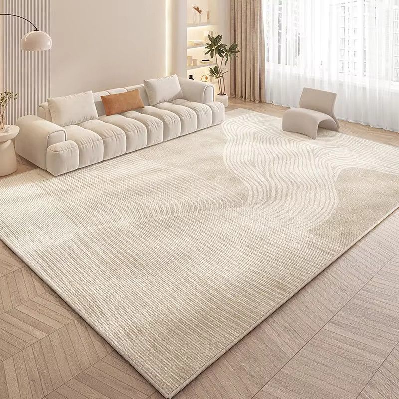 VIKAMA Minimalistischer Teppich in Cremefarben für dein Wohnzimmer und zur Heimdekoration - Bild 1