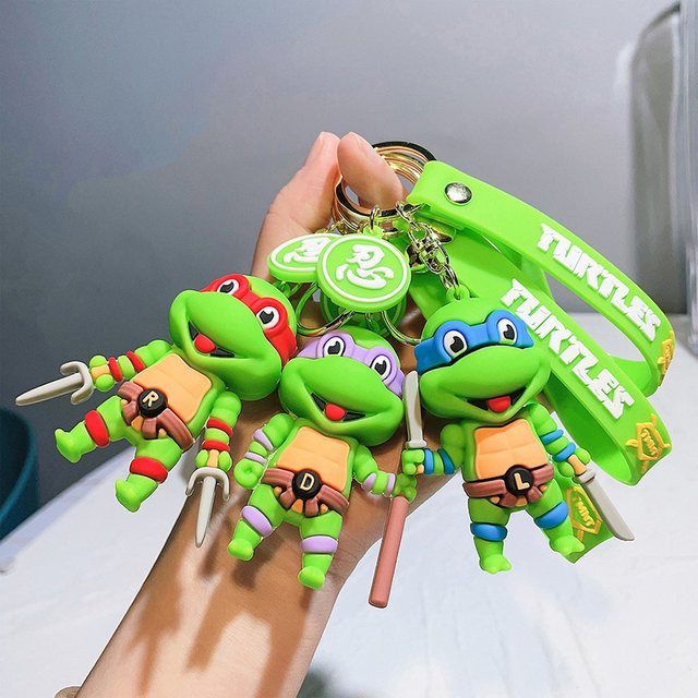 Bandai Teenage Mutant Ninja Turtles Raphael Donatello Schlüsselanhänger, 4-teiliges Set - Bild 1