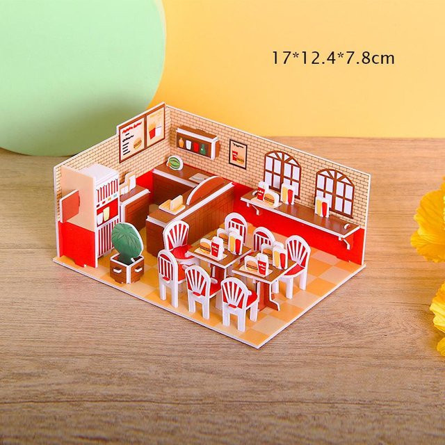 Binchi Outdoor Equipment 3D Haus Zimmer Geschäfte Modell Puzzle, ab 6 Jahren - Bild 1